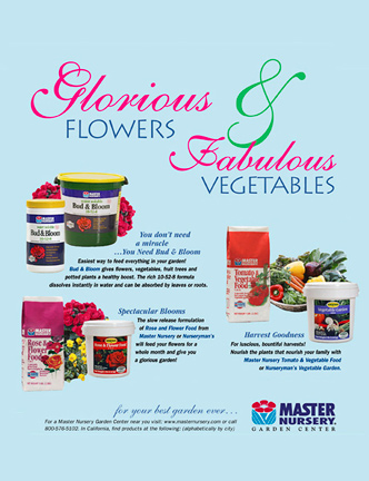 Print ads and graphic design for Master Nursery's Flowers & Veggies campaign