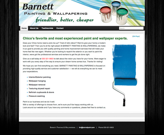 Graphic Design and web design for Barnett Painting and Wallpapering