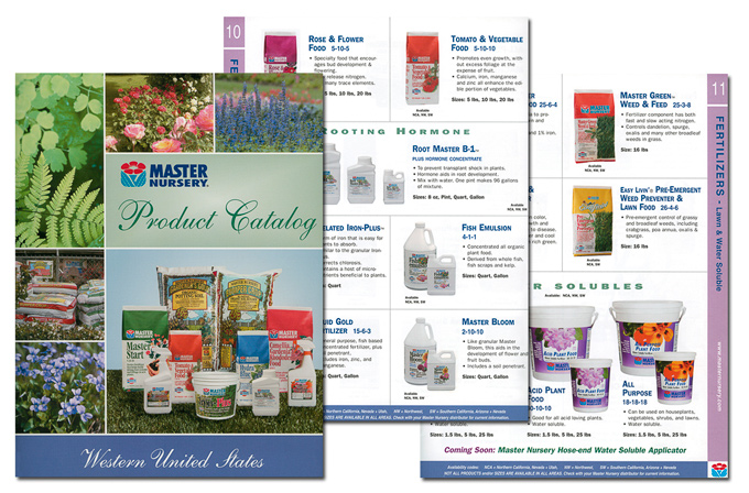 Graphic design for Master Nursery Product Catalog