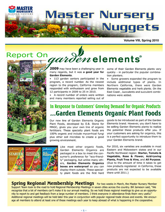 Graphic design for Master Nursery Nuggets newsletter